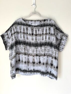 Bryan Walker Tie Dye Linen Top Sz Small boxy oversized